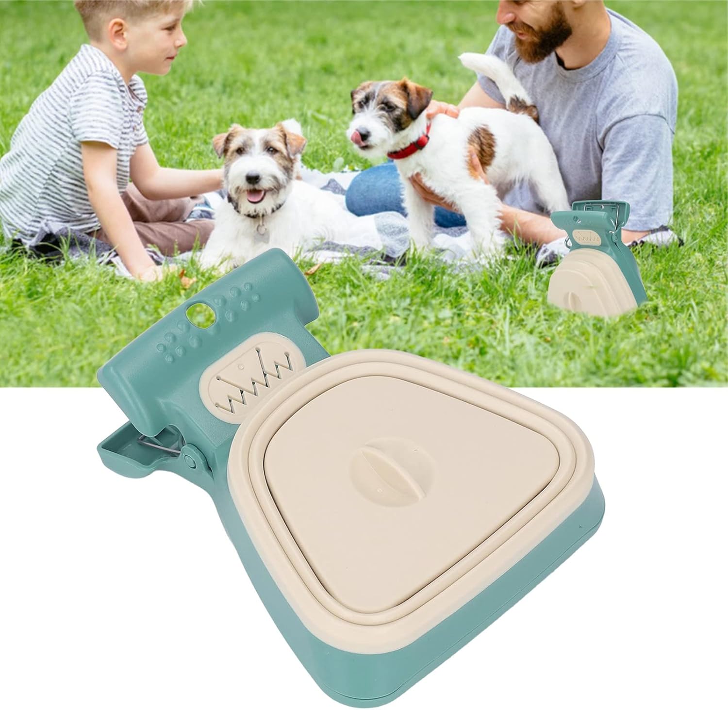 Portable Dog Pooper Scooper with Waste Bag Holder  Mustard Green